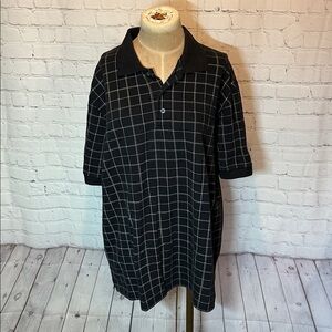 Vintage Michael Austin Black Checkered Shirt size XL